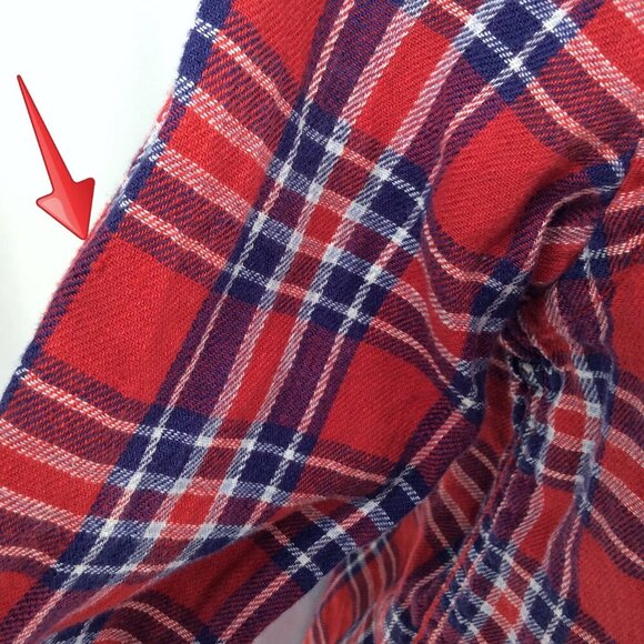 RL Utility Denim & Supply Ralph Lauren Top Womens Medium Linen Red Blue Plaid - Picture 8 of 10